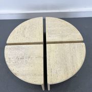 Tables Basses ou d'Appoint en Travertin, Italie, 1970s, Set de 4