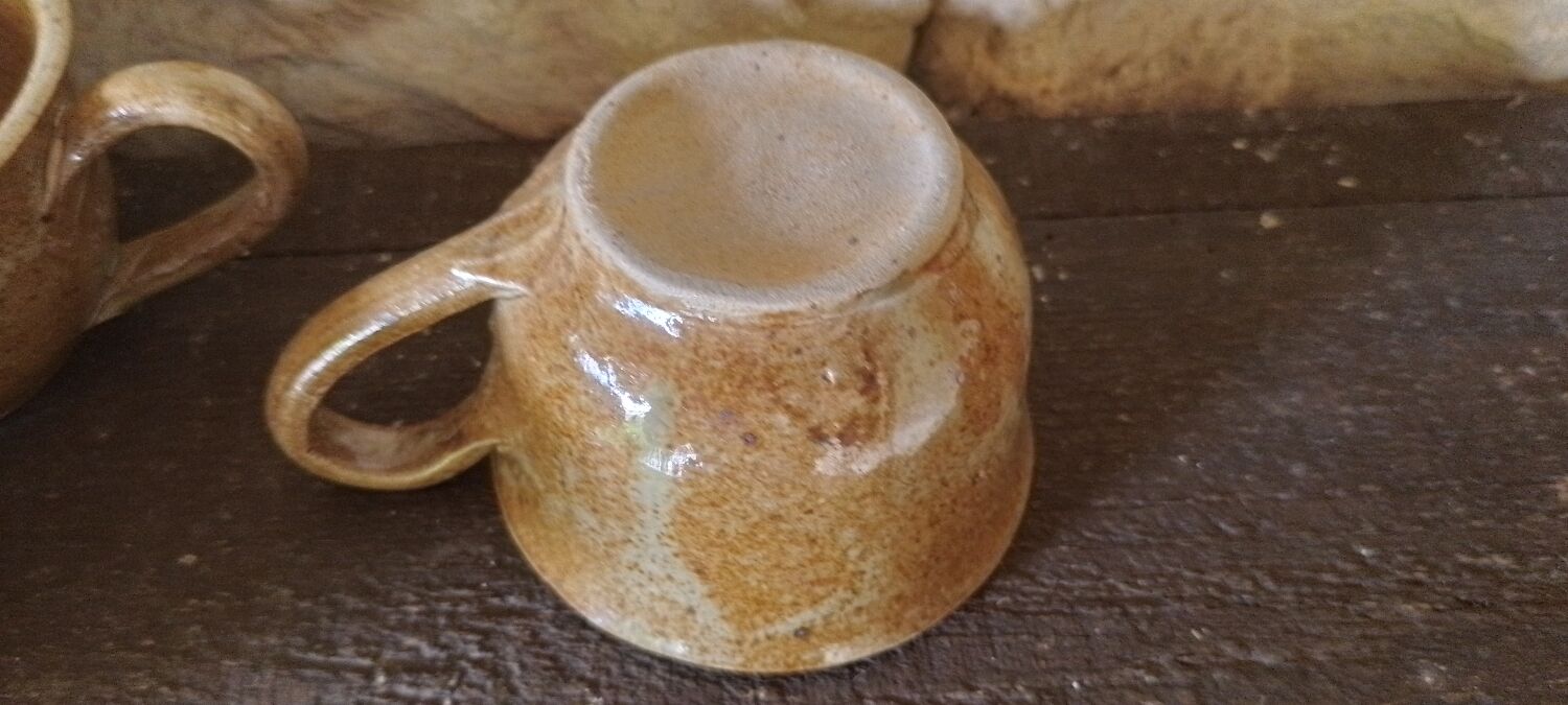 Vintage stoneware coffee mugs