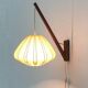 Mid-century pivoting wall lamp with a swing arm, Cocoon, made of teak wood, 1960s.