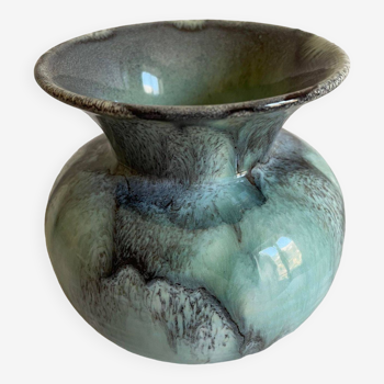 Blue lava style vase Vallauris