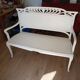 Art Nouveau wooden bench, colonial style, period, renovated.