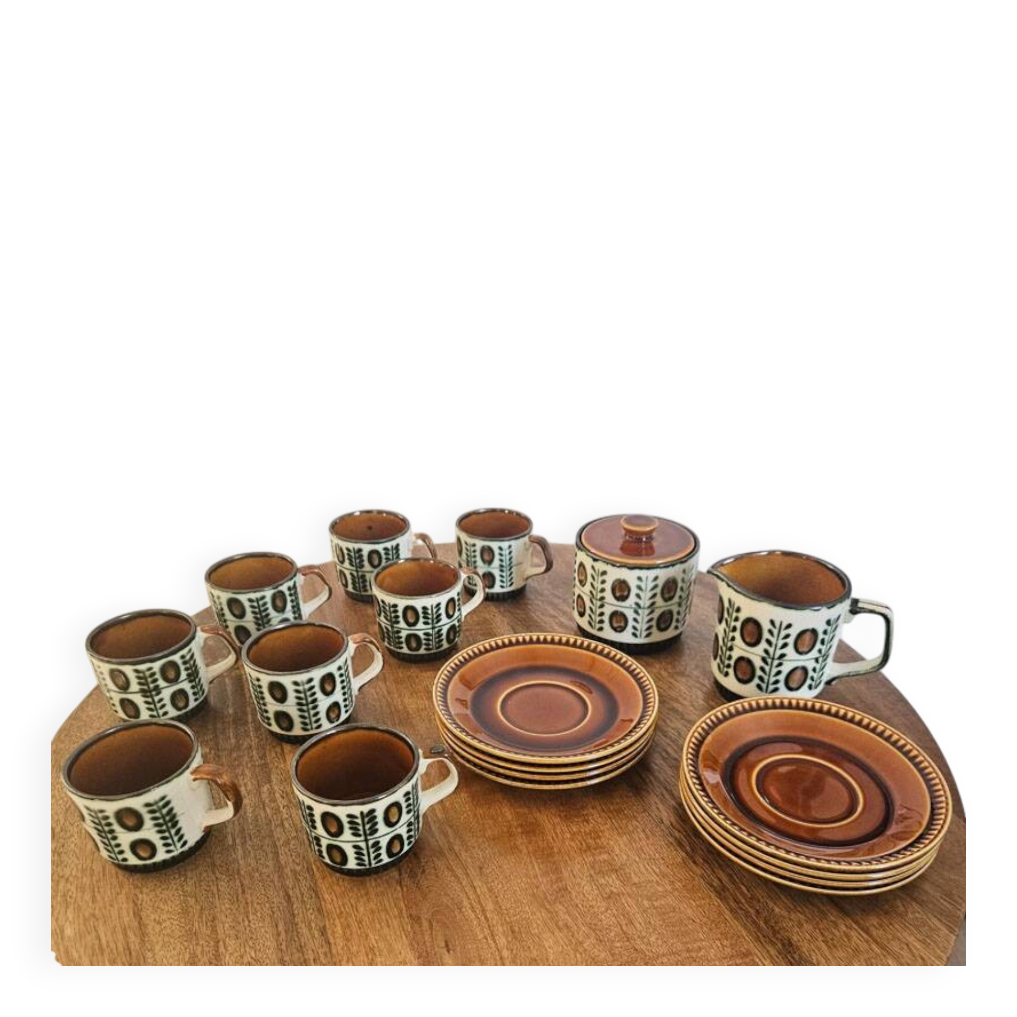 Boch La Louvière coffee service series Noix – 18 pieces – 8 people