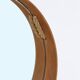 Round mid-century wall mirror / beech / sisal / Danish modern design / 1970s
