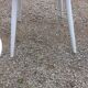 Set of 4 Scandinavian style chairs from the 50s in white lacquered wood and red skaï patties