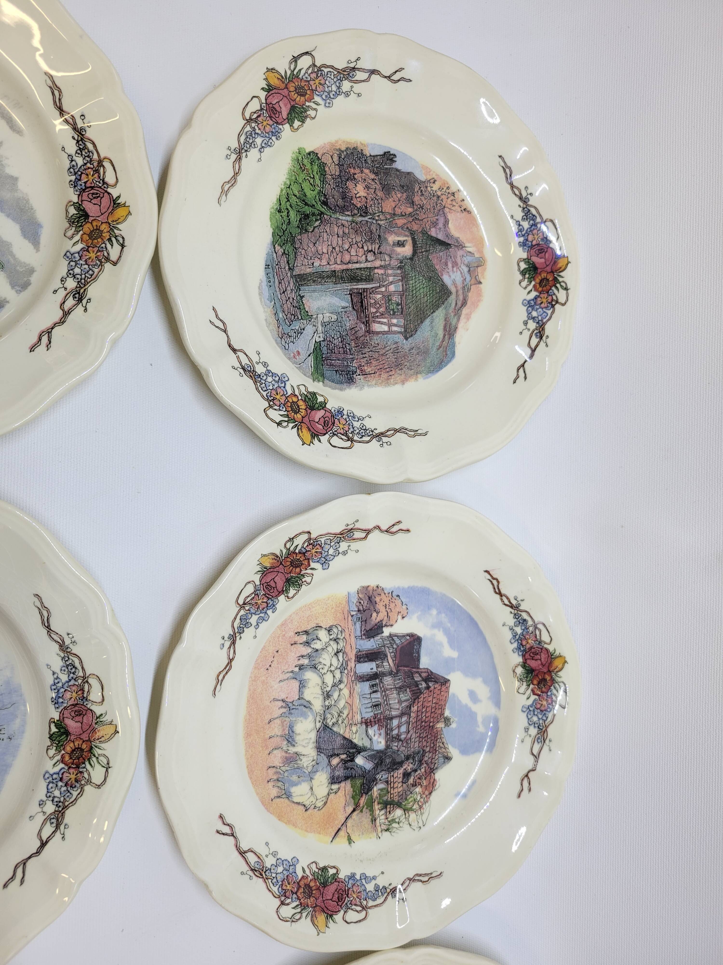 6 Small Dinner Plates Diameter 21 Cm Sarreguemines Obernai Loux