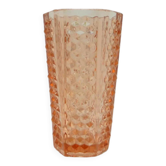Ćwieki vase, modernism, rosaline glass, Ząbkowice, Poland, 1970s.