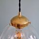 Vintage transparent cracked glass pendant, 1970s.