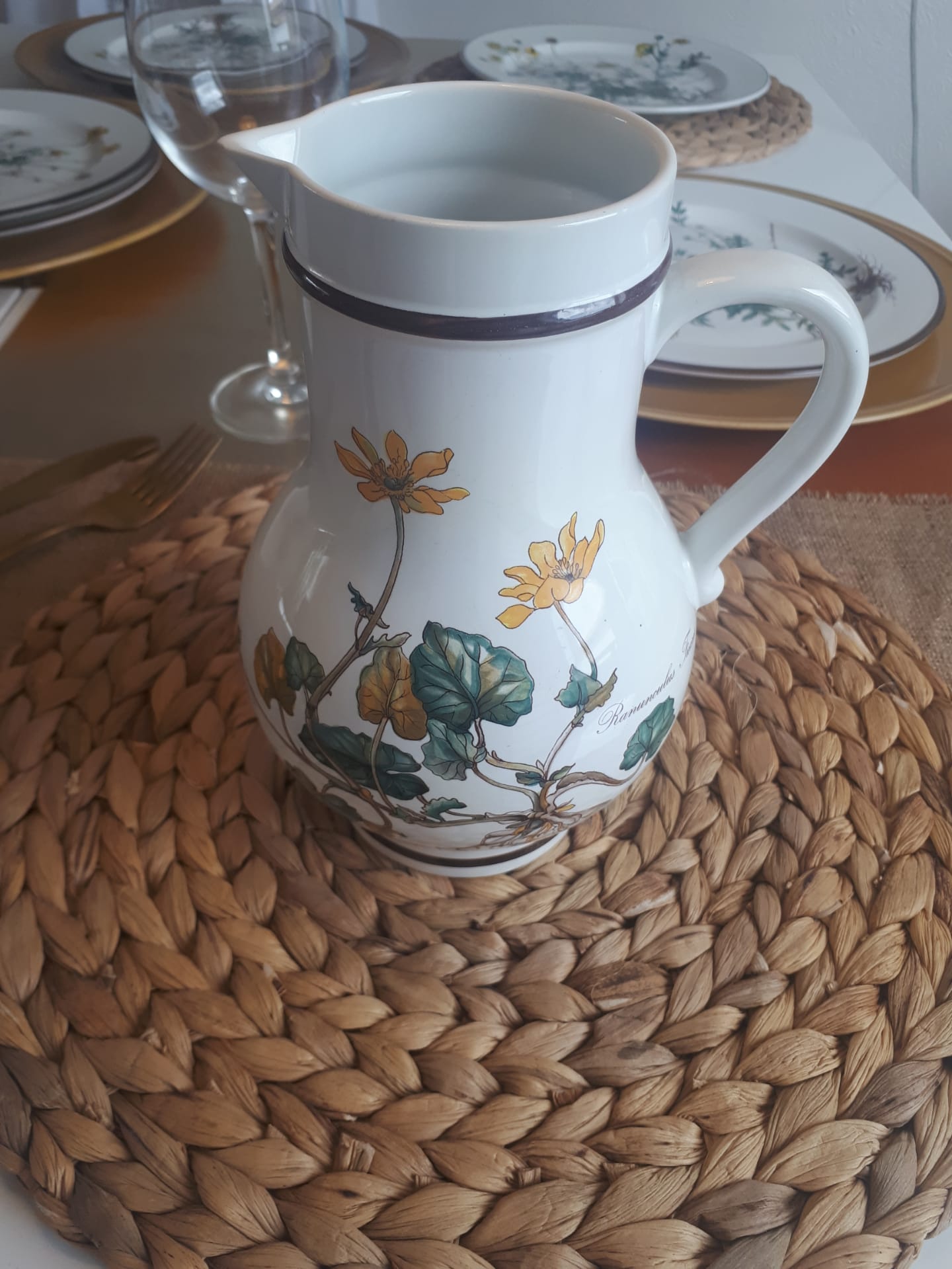 "Ranunculus" pitcher from Boch's Botanica service