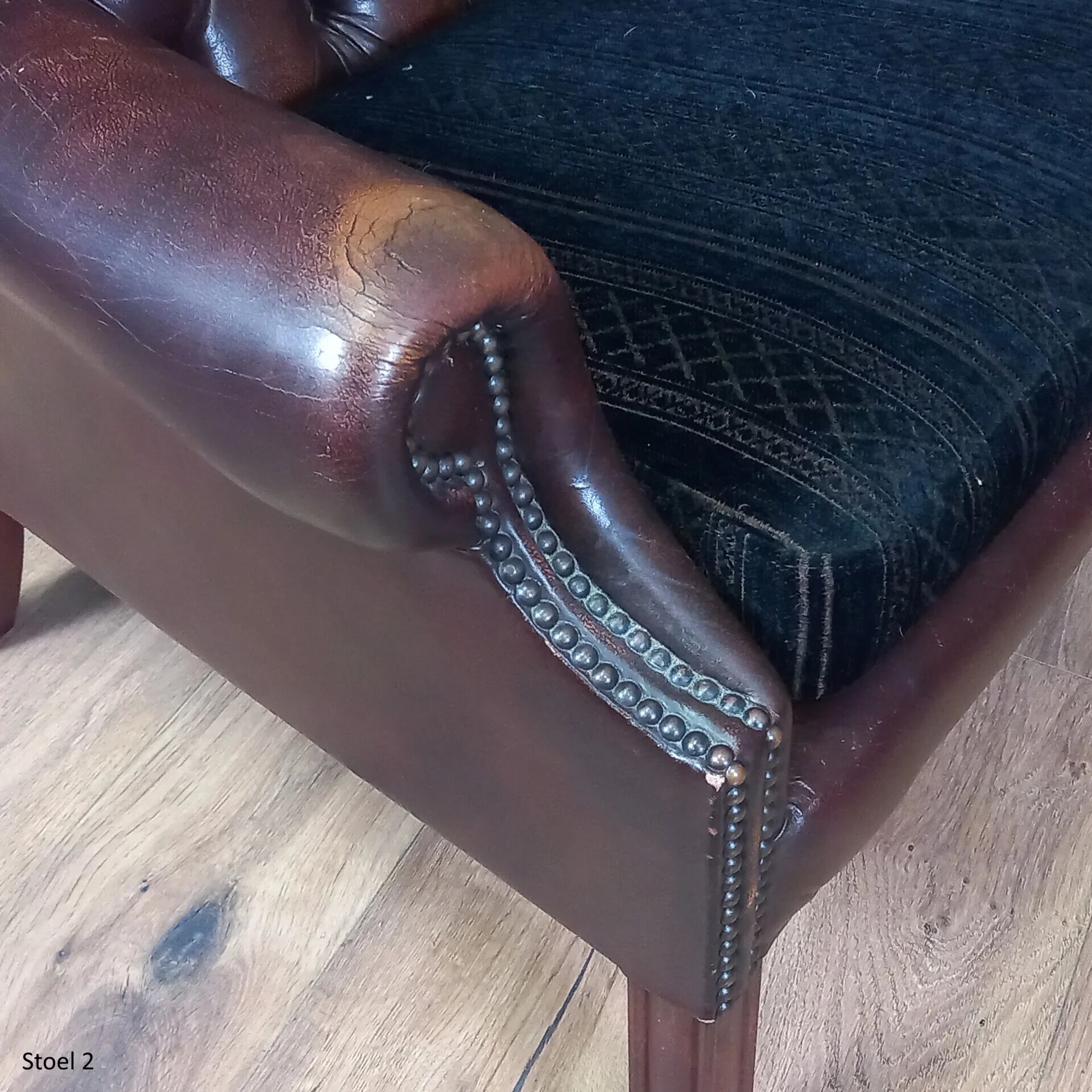 2x Chesterfield wingback armchair