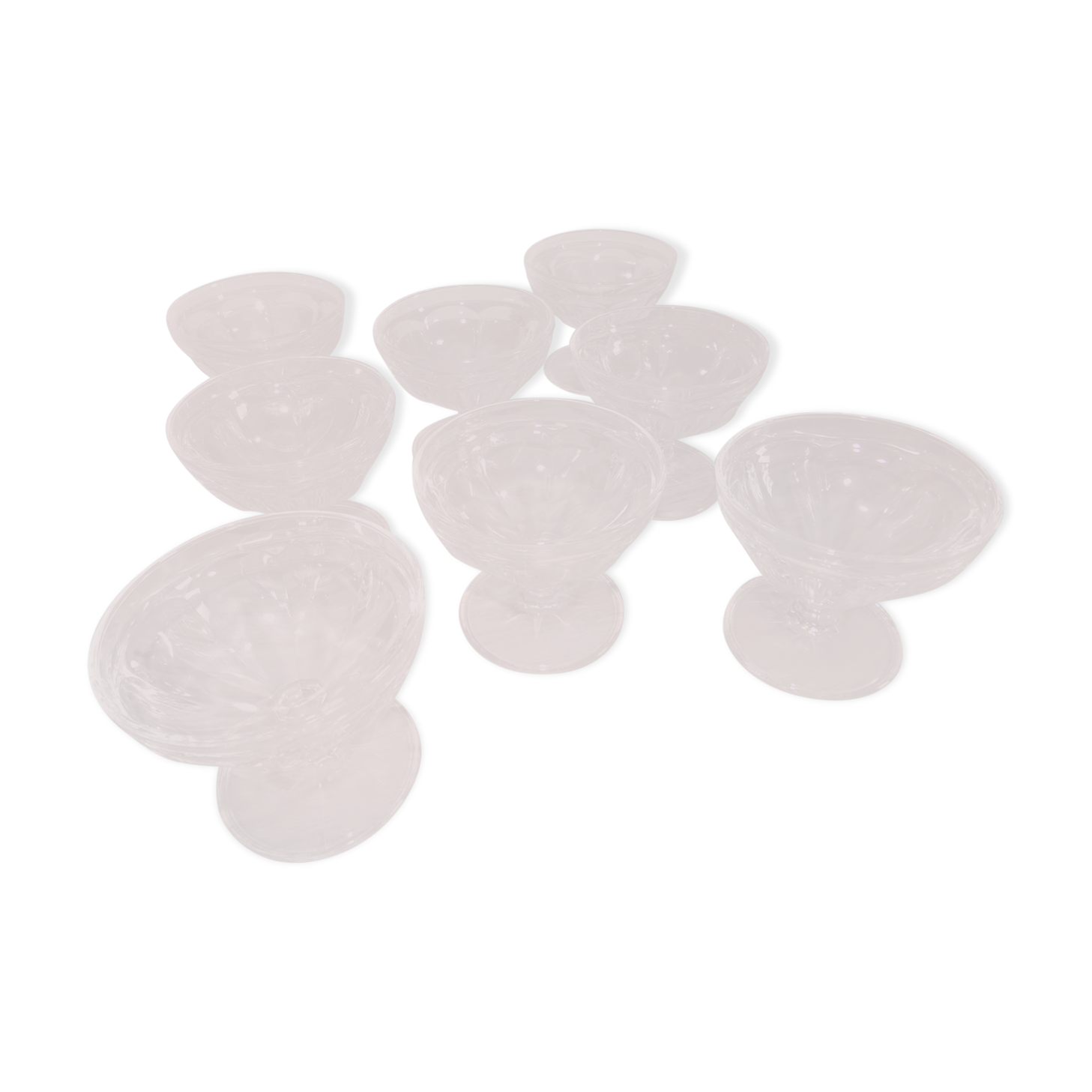 8 dessert or champagne glasses