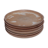 Set of 6 flat sandstone plates