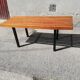 Banc vintage métal et lattes de bois