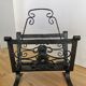 Vintage Iron Cast Magazine Rack: Handmade Gothic Home Decor