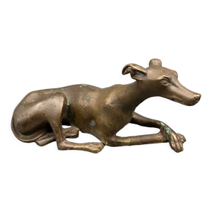 Lévrier en bronze fin - patine