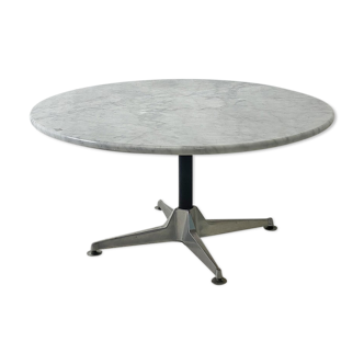 Table basse 70 alu et marbre blanc