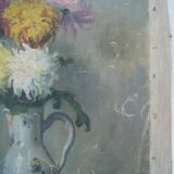 Still life with bouquet of flowers oil on canvas signed