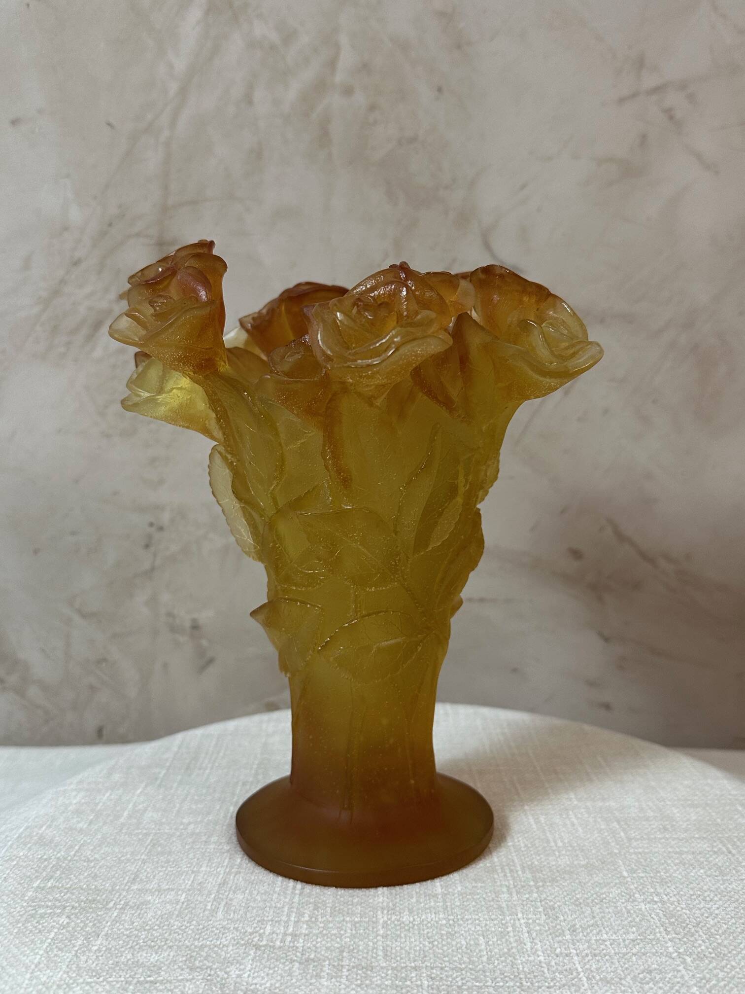 Daum glass paste vase