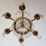6-light hot air balloon chandelier with crystal pendants, late 19th century
