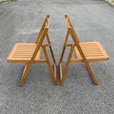 Paire de chaises pliante en bois