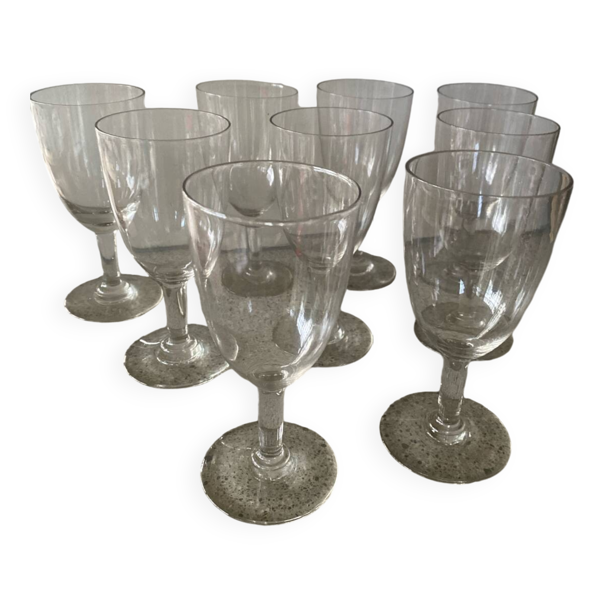 6 crystal wine glasses