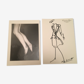 Christian Dior: fashion illustration and vintage press photography, 1985-1986 collection