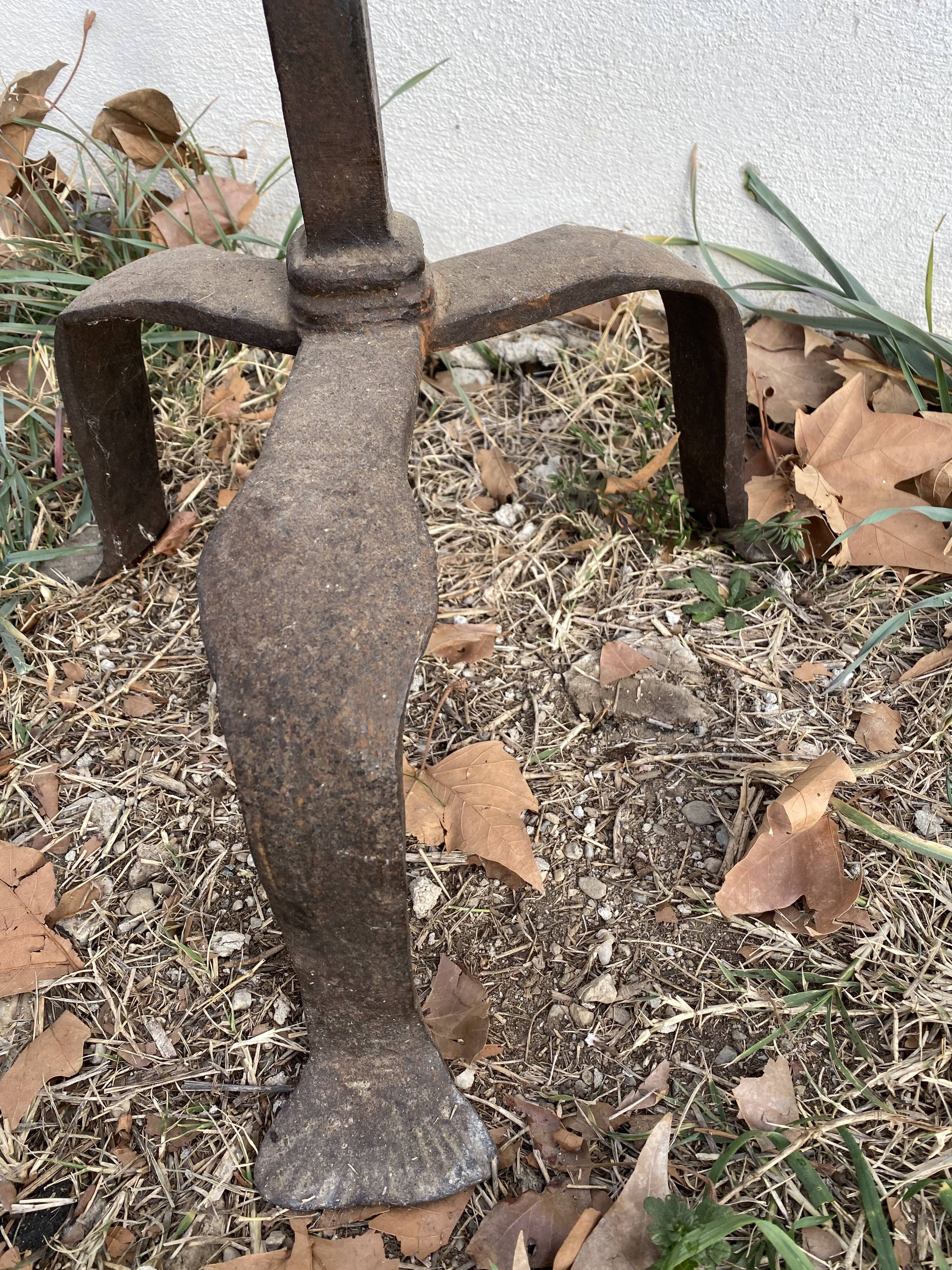 Floor lamp candle holder wrought iron brutalisms