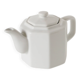 Large faceted ceramic teapot, White, 1950