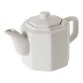 Large faceted ceramic teapot, White, 1950