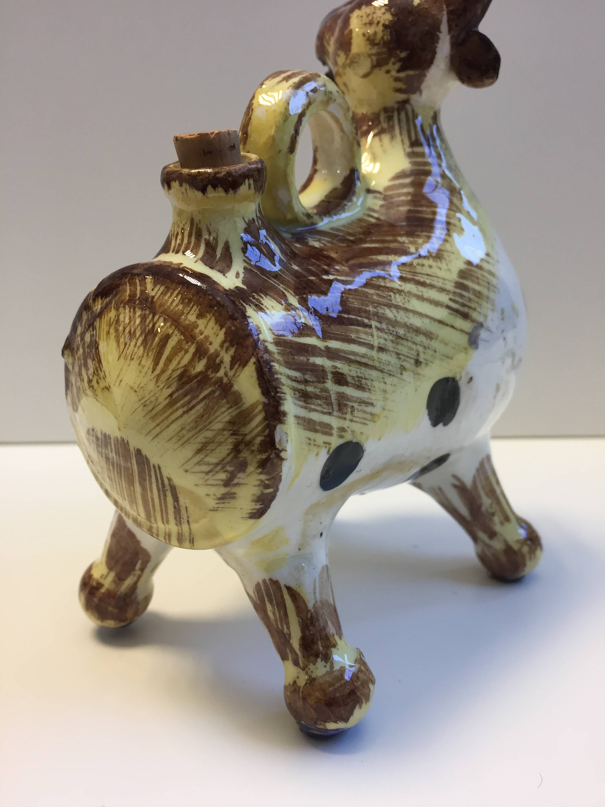 Small Jug Pitcher Pot Botijo Olive Oil Glazed Ceramic Spain