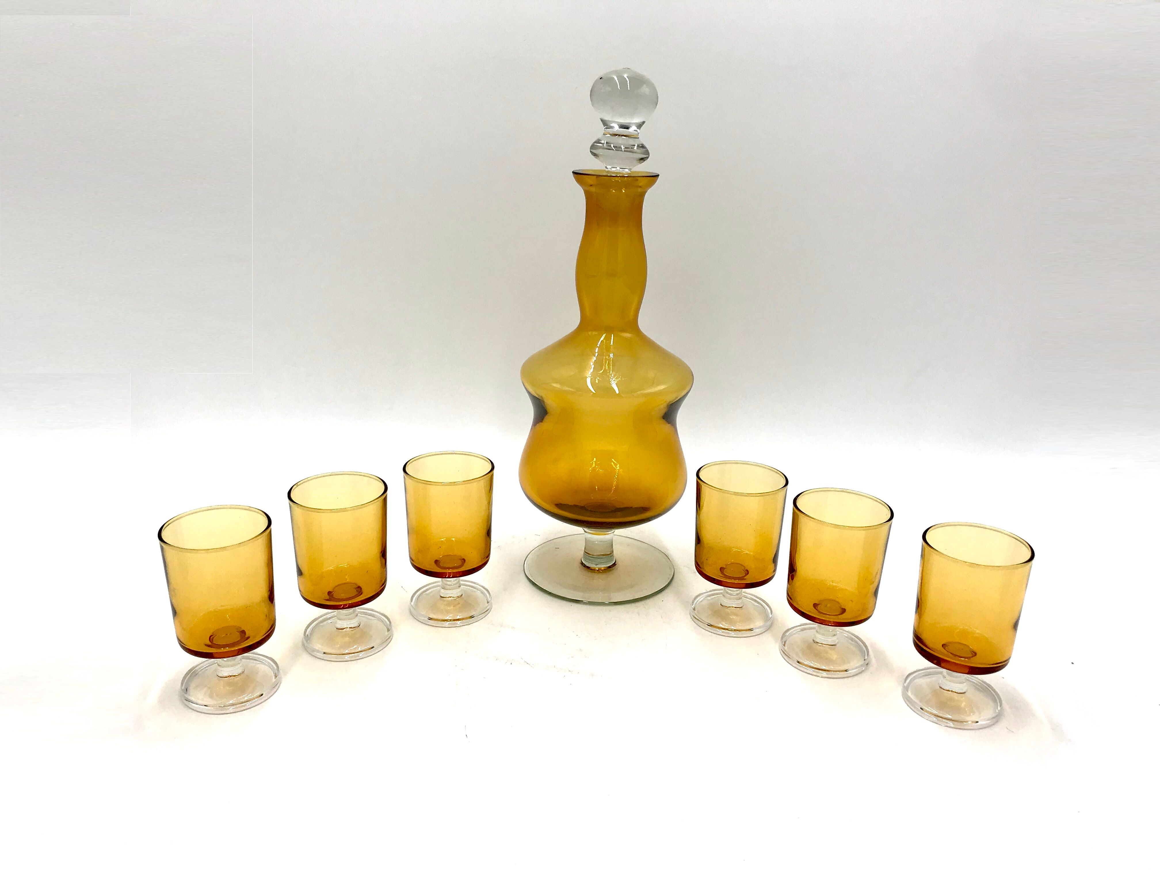 Carafe with 6 glasses, France, 1960s