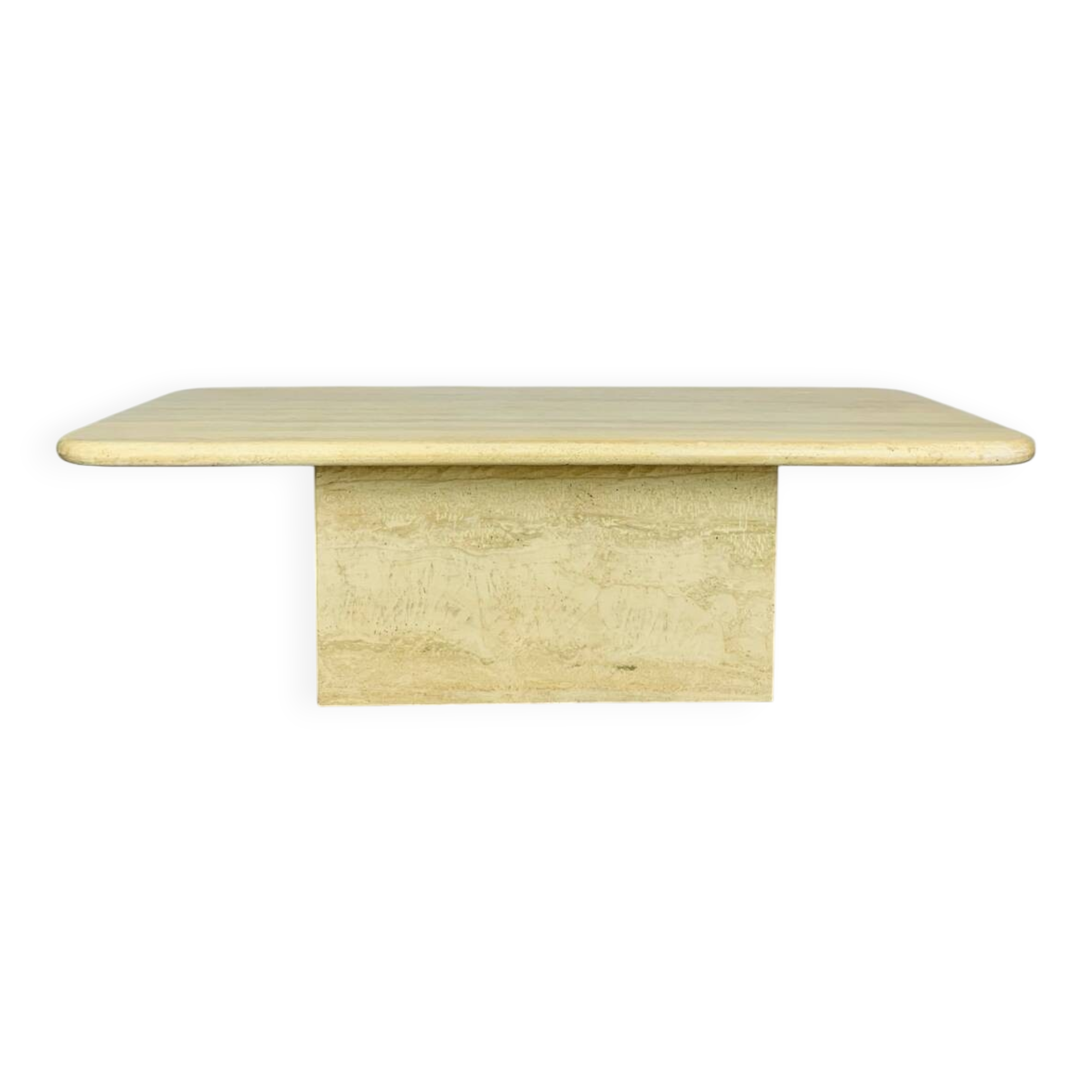 Rectangular travertine coffee table