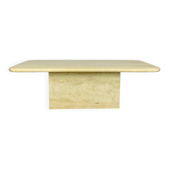 Rectangular travertine coffee table
