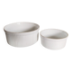 Gusseted dishes, set of 2, Apilco porcelain Pillivuyt