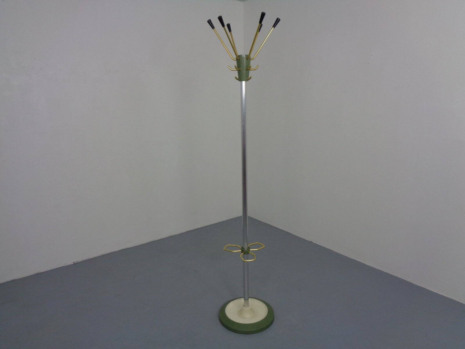 Brass & Steel Coat Rack, Germany, 1960s