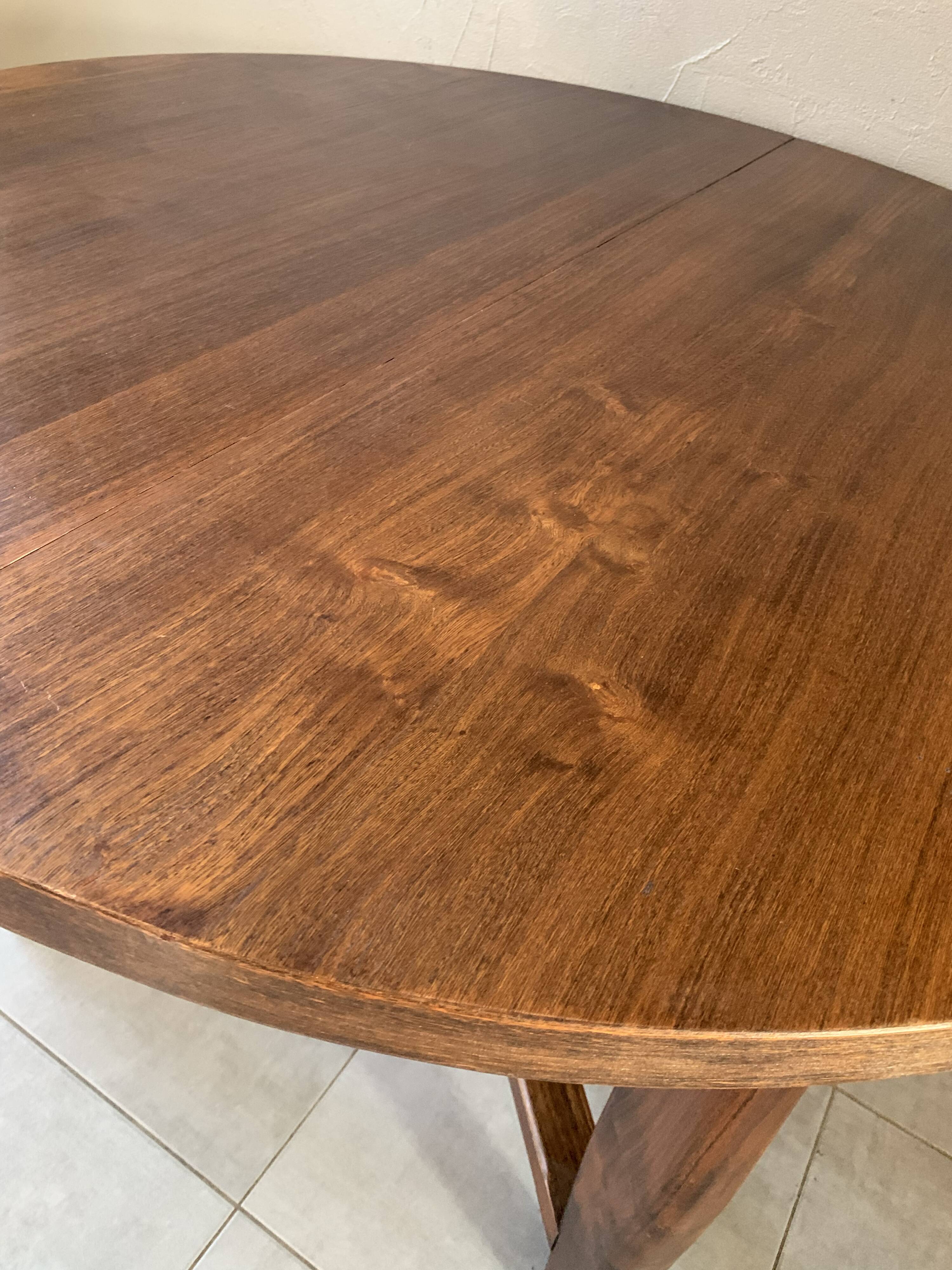 Vintage extendable wooden table from the 50s with independent extension