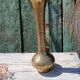 Large gilded and engraved brass vase