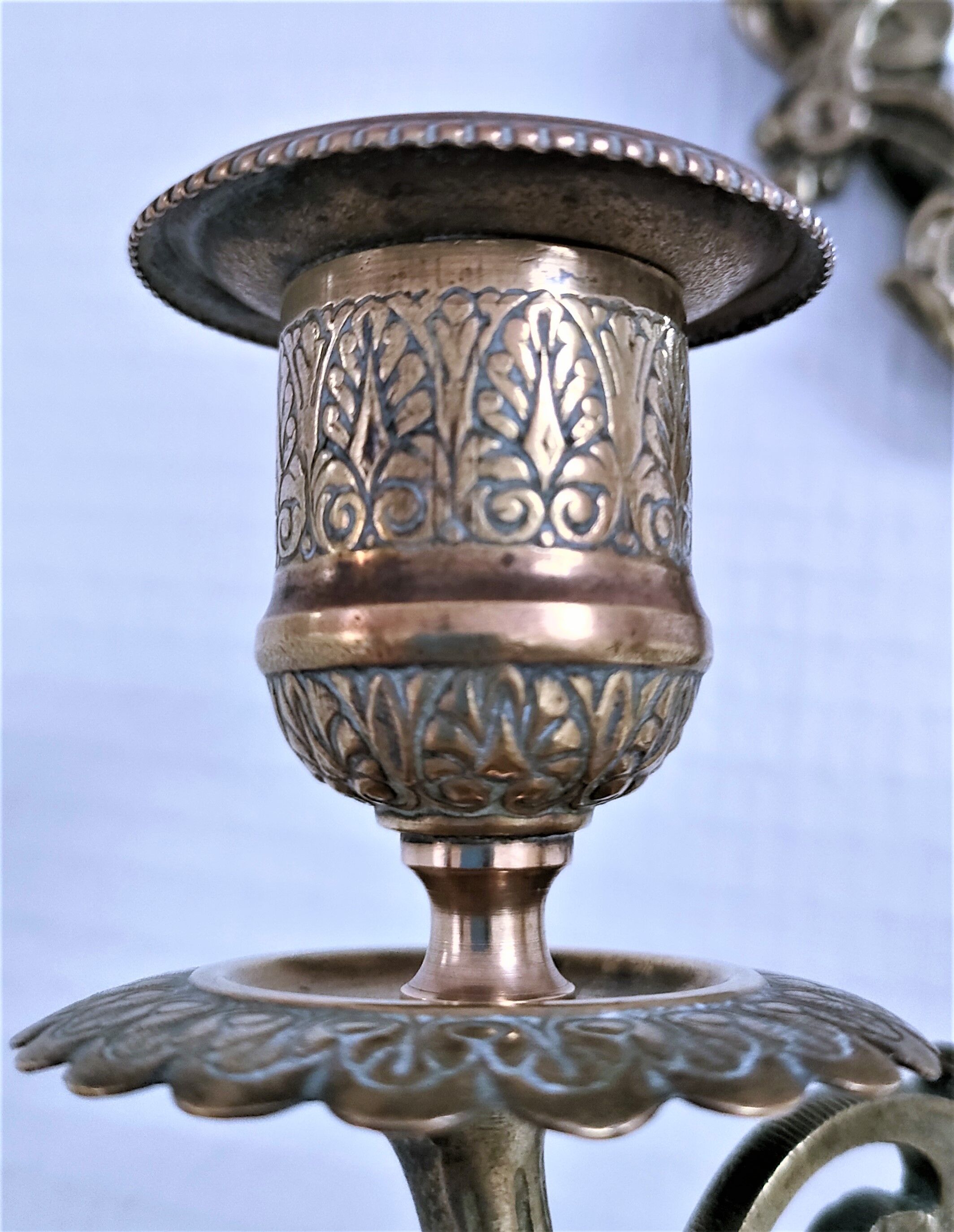 Patinated bronze chandelier mirror early twentieth century