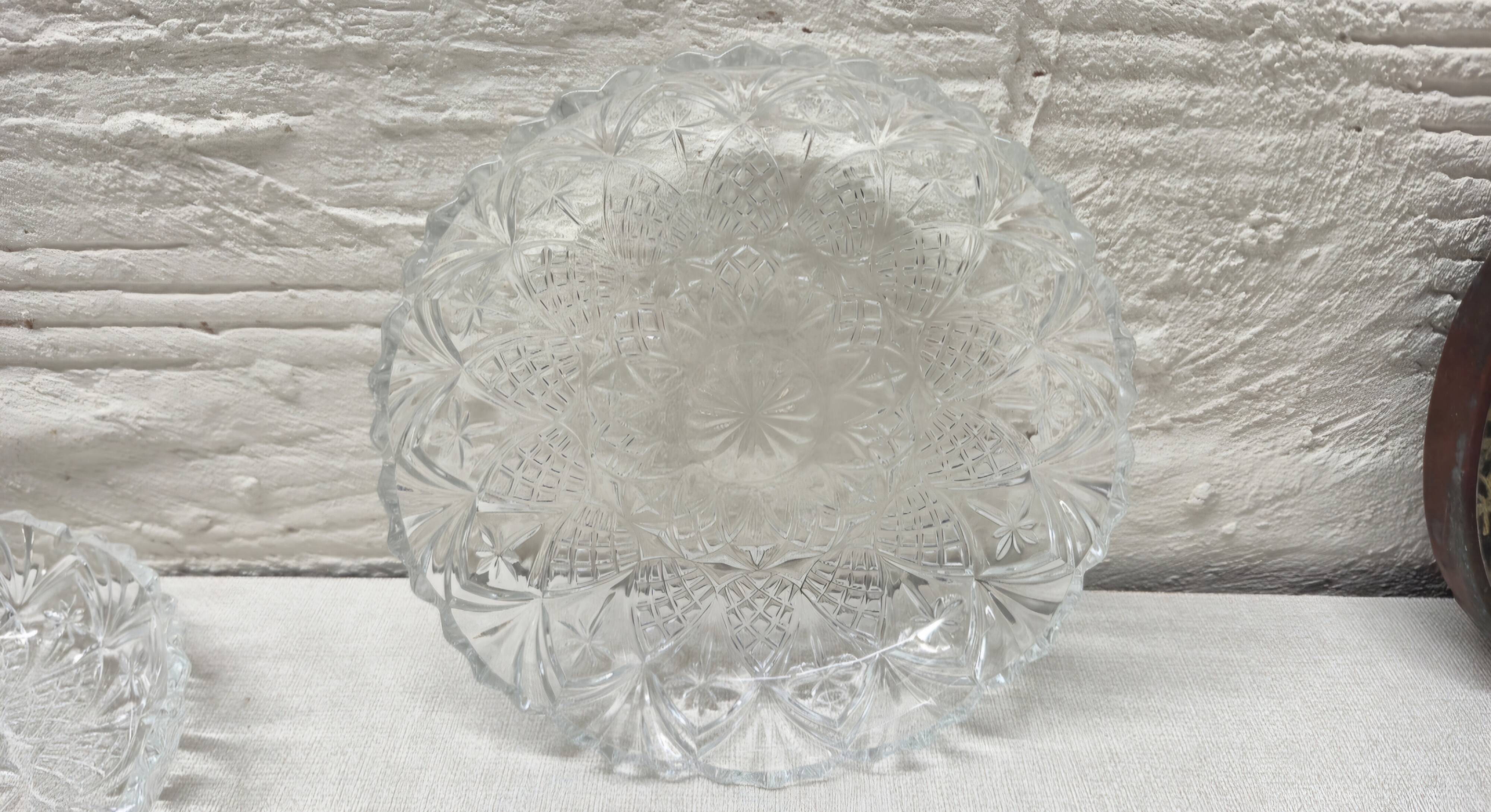 Lot of 3 cut glass trays.