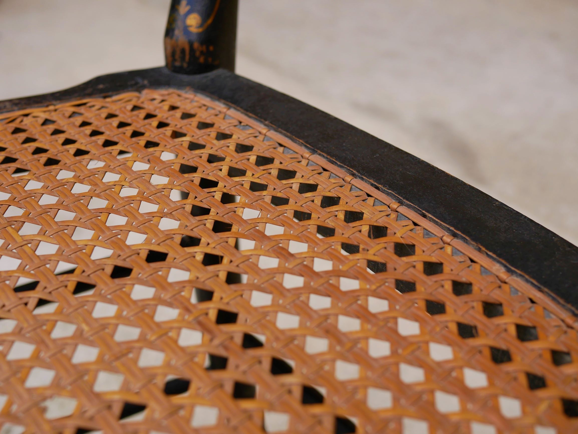 Napoleon III wooden and canning chair, 1920s