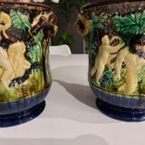 Pair of Caches Pots old Slurry
