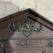 Antique carved wooden wall mirror – ornate pediment, Napoleon III style