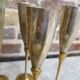 Lot of 11 brass champagne flutes