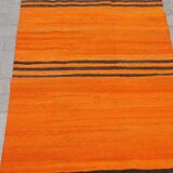 Orange handmade small rugs