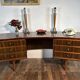 Mid Century Retro Vintage Walnut executive Desk by Morris of Glasgow curved