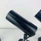 3 black metal and chrome vintage spotlights by Targetti