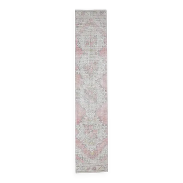 Pink Turkish Oushak Kilim Runner 59x299