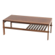 Brutalist wenge coffee table with integrated magazine rack, 1970s