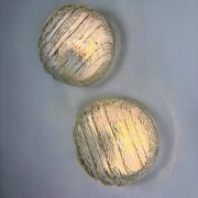 Pair of frozen glass round sconces, Germany, 1960s