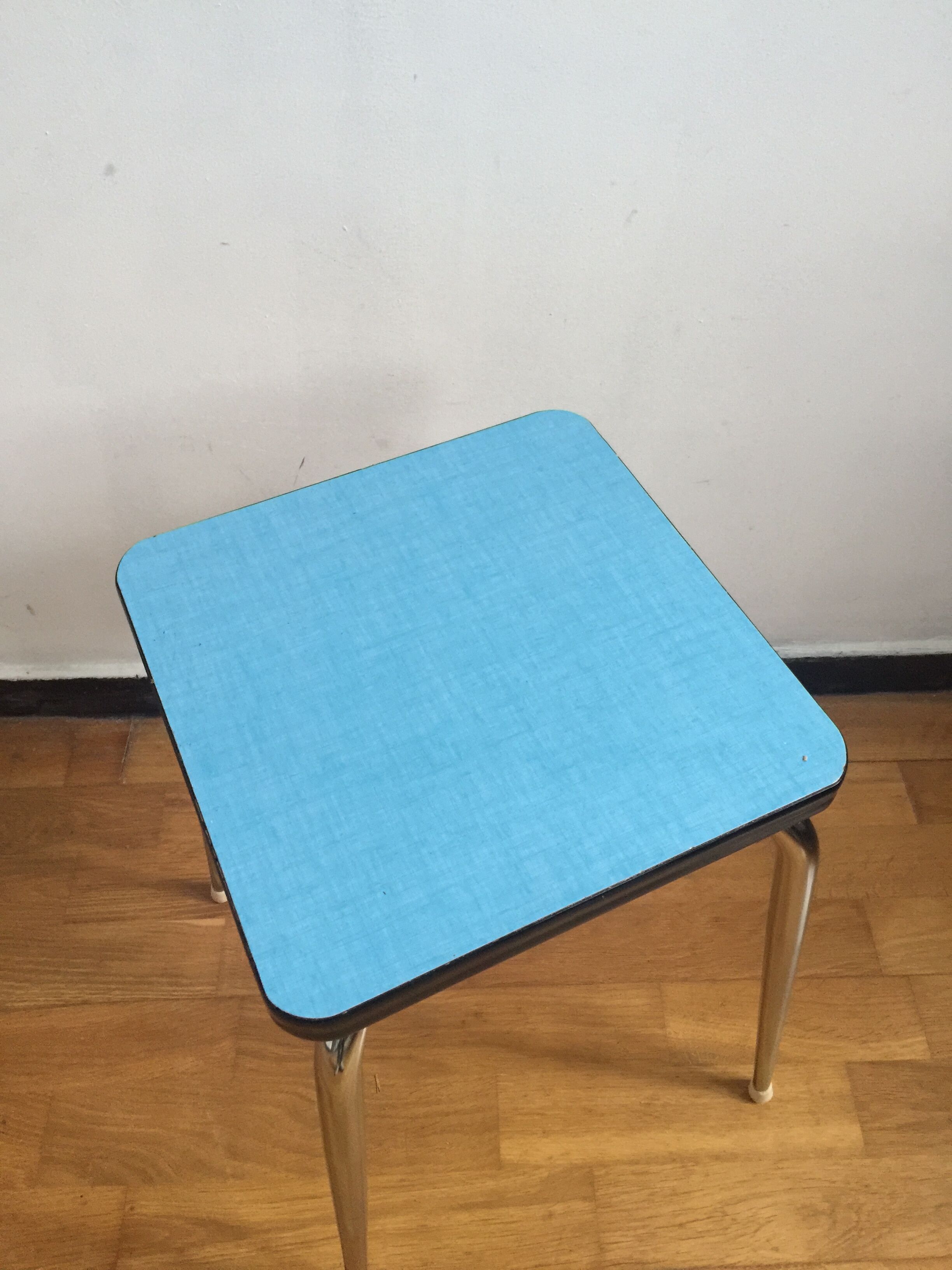 Blue formica stool