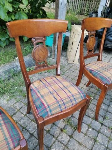Chairs lot of 4 style directoire in cherry